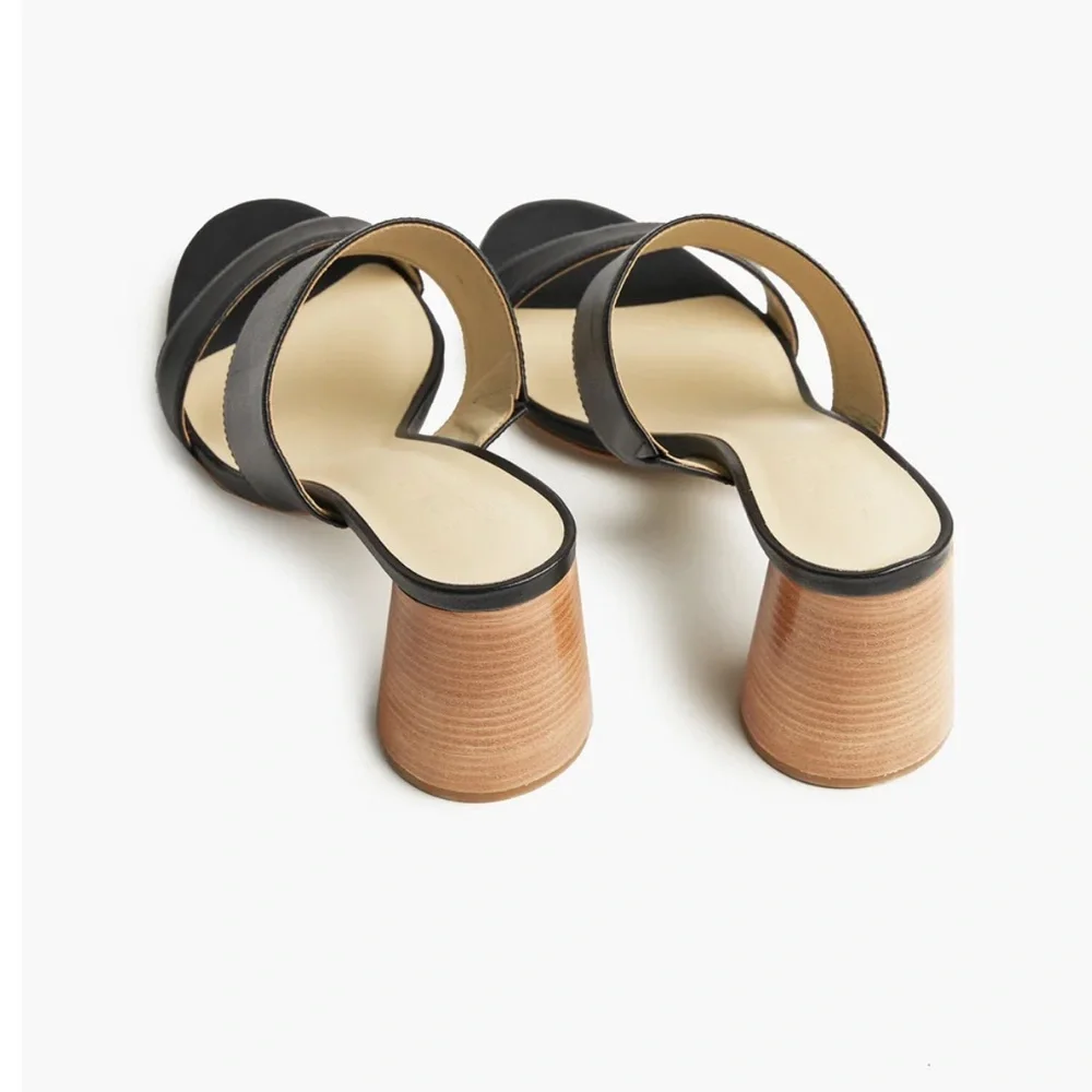 Able Black and Cream Heeled Sandals - Picture 7 of 8